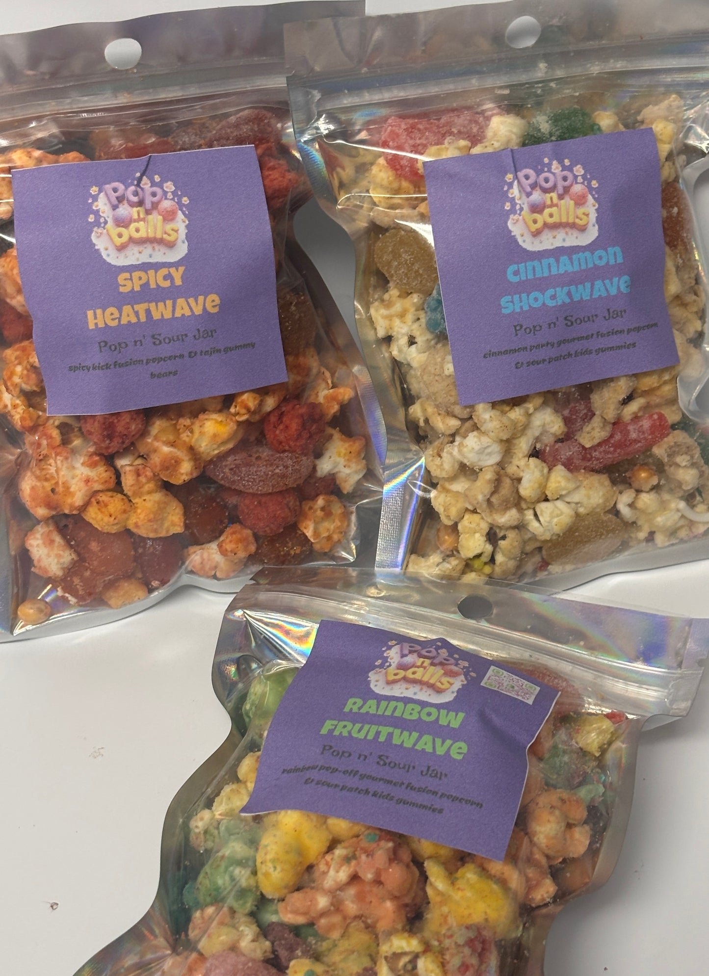 Pop n Sour Edition Pucker Packs Gourmet Gummy Candy & Popcorn Mixes
