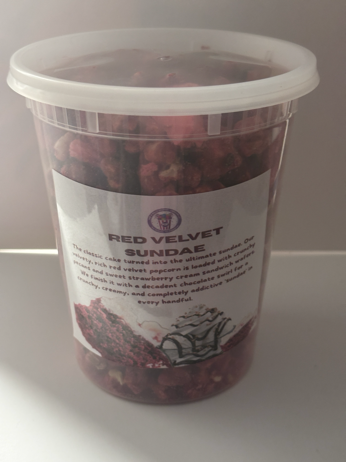 Red Velvet Sundae Popcorn Mix