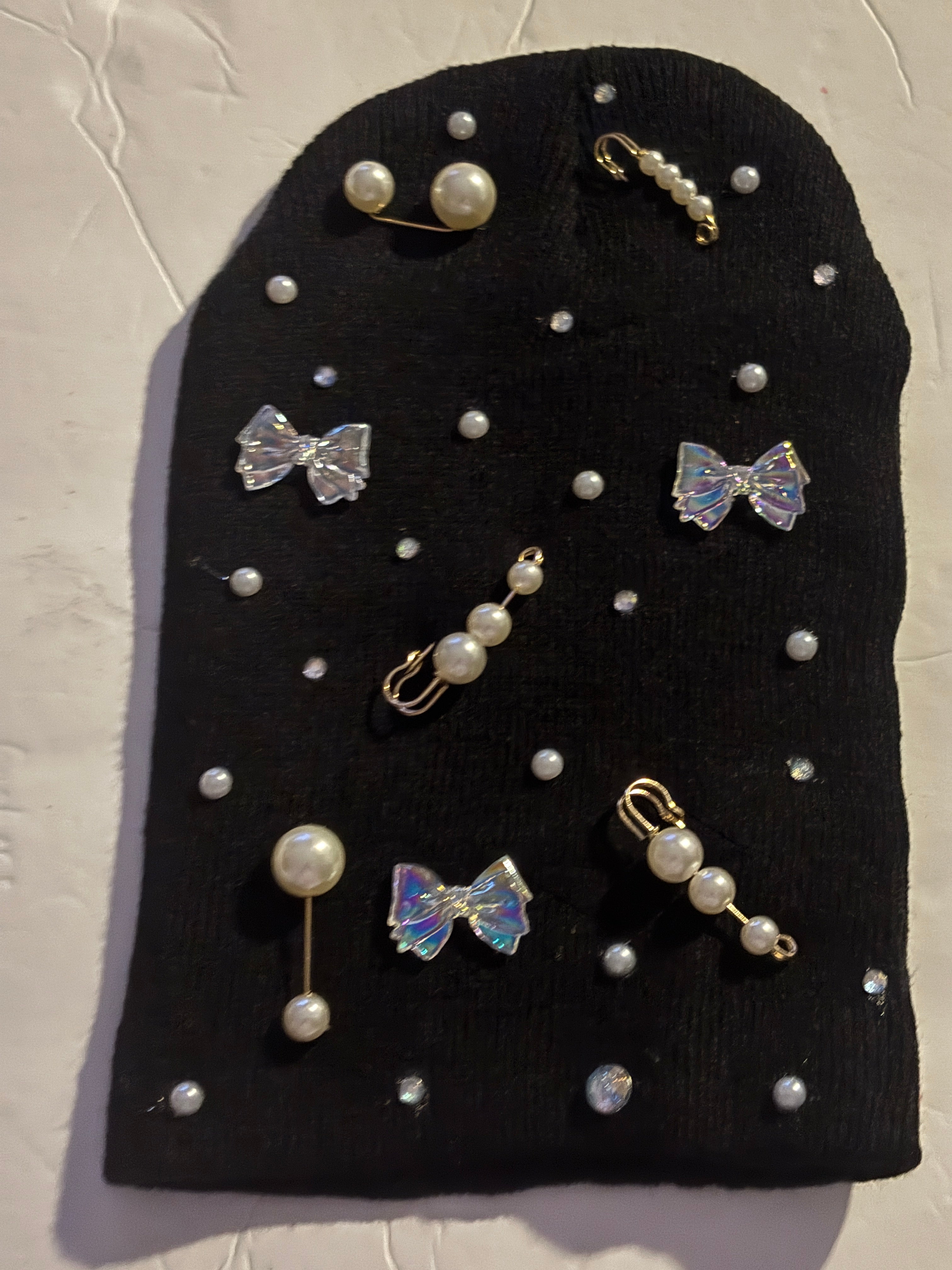 CUSTOM Hand-Embellished Patch and Bling Beanies