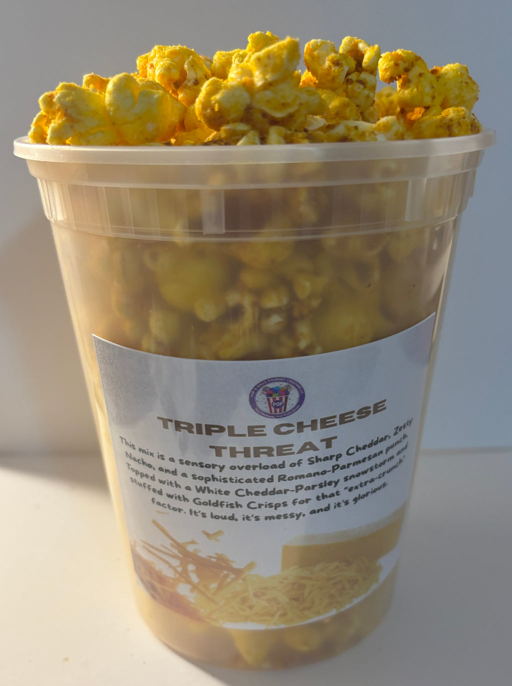 Triple Cheese Threat Gourmet Popcorn Tub