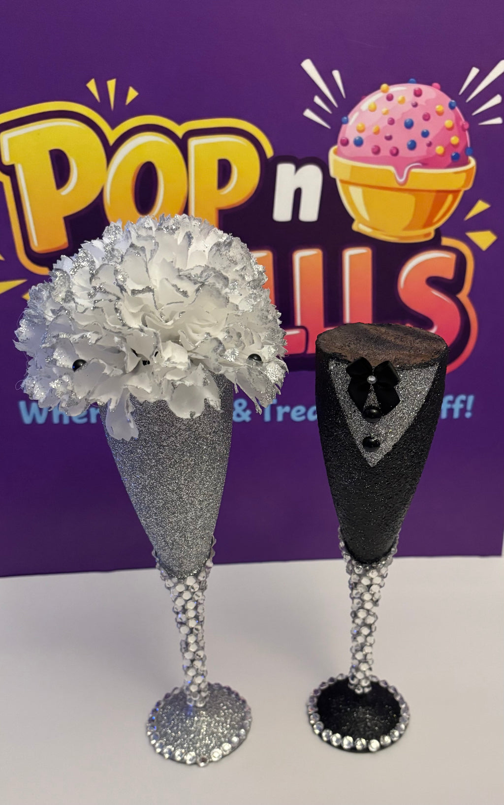 Glitter Bling Wine Glasses