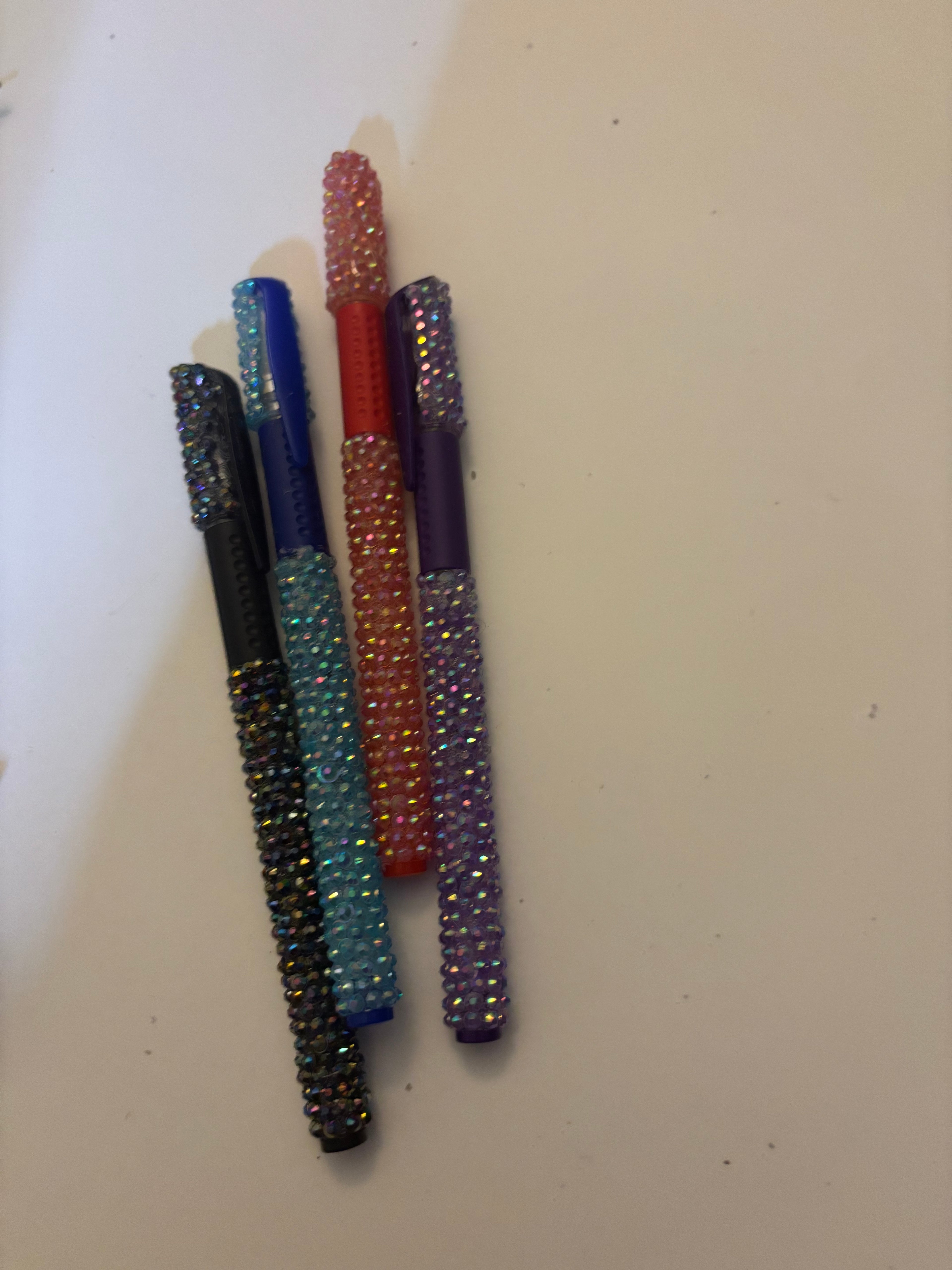 Dazzling Bling Gel Pens w/bling cap