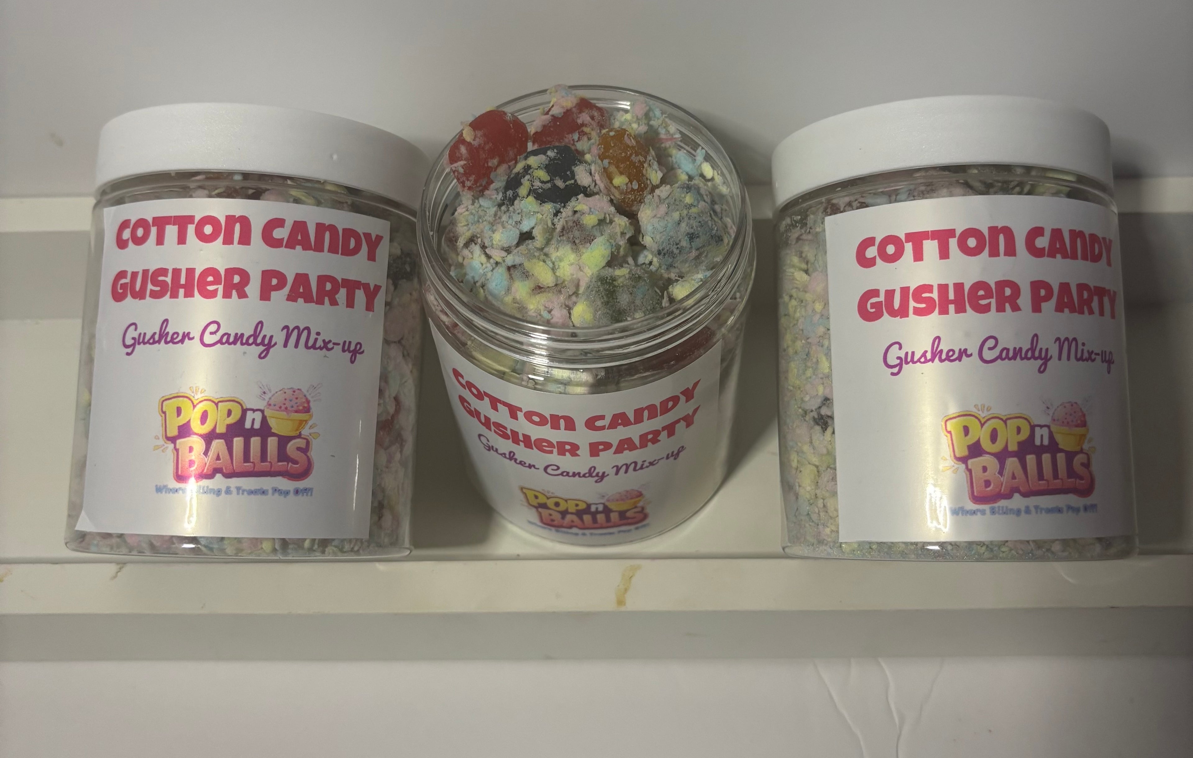 Cotton Candy Coated Gusher Party Sour Jar