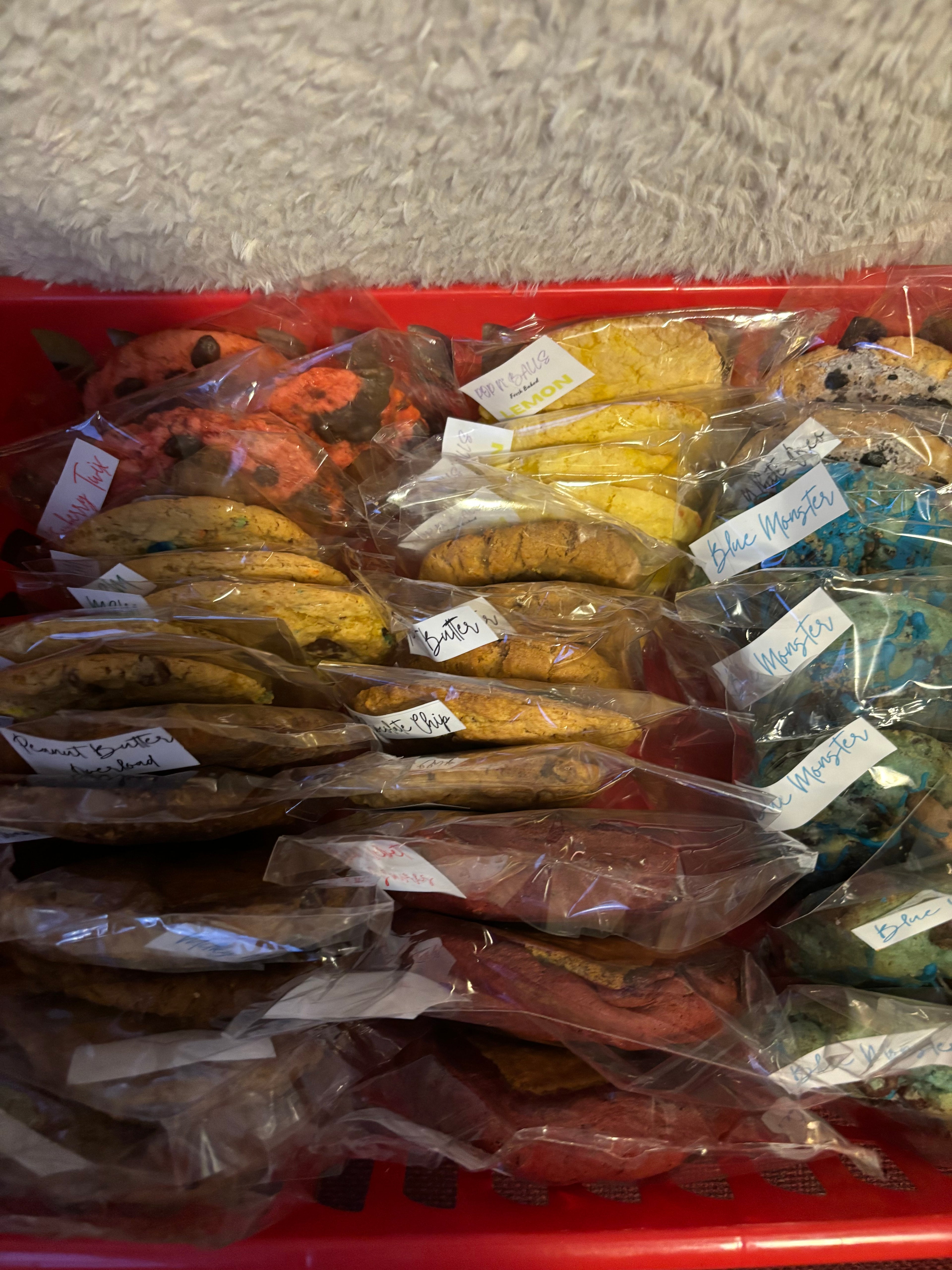 A variety of customized baked cookies 