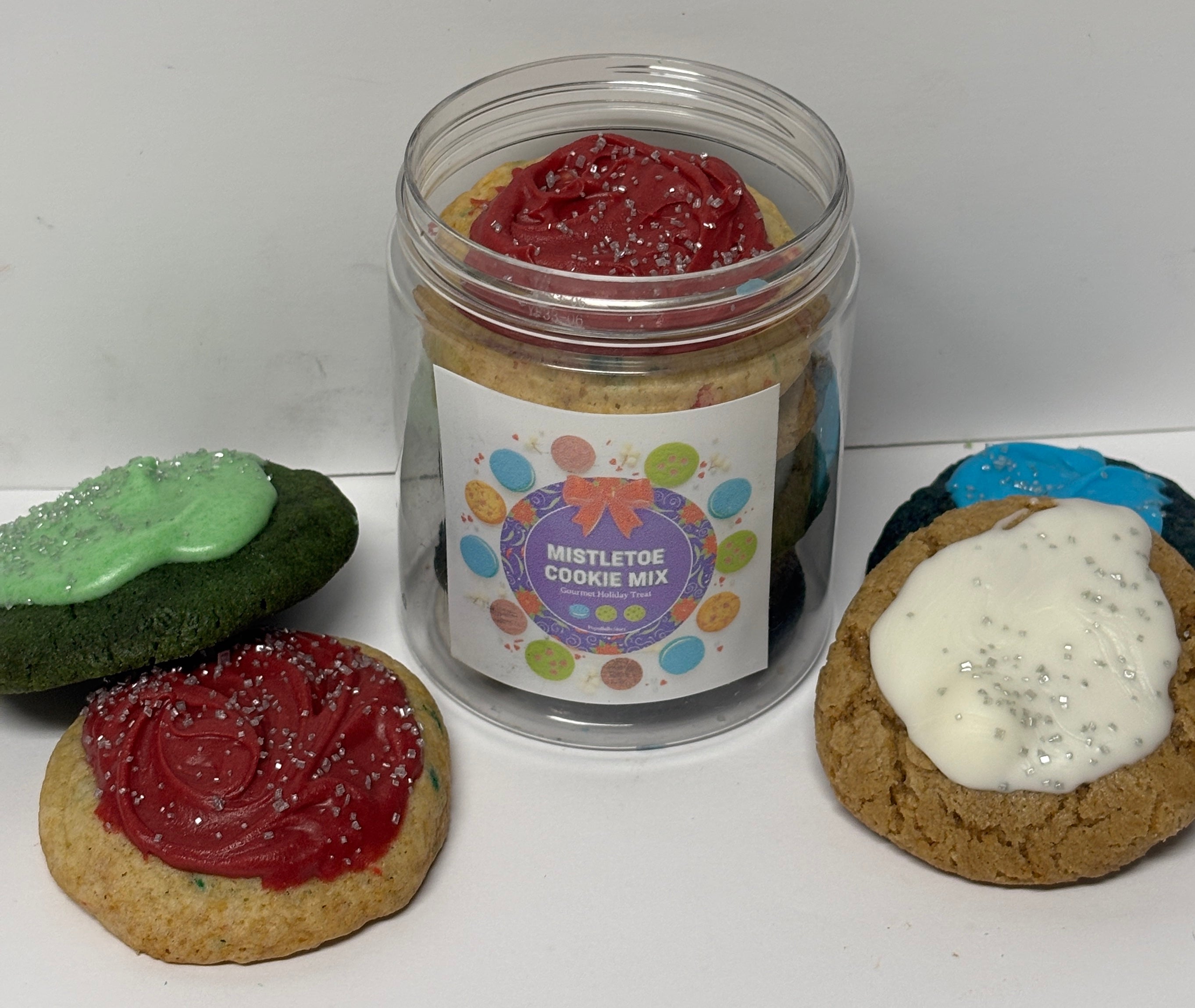 Mistletoe Mini Cookie Mix Jars