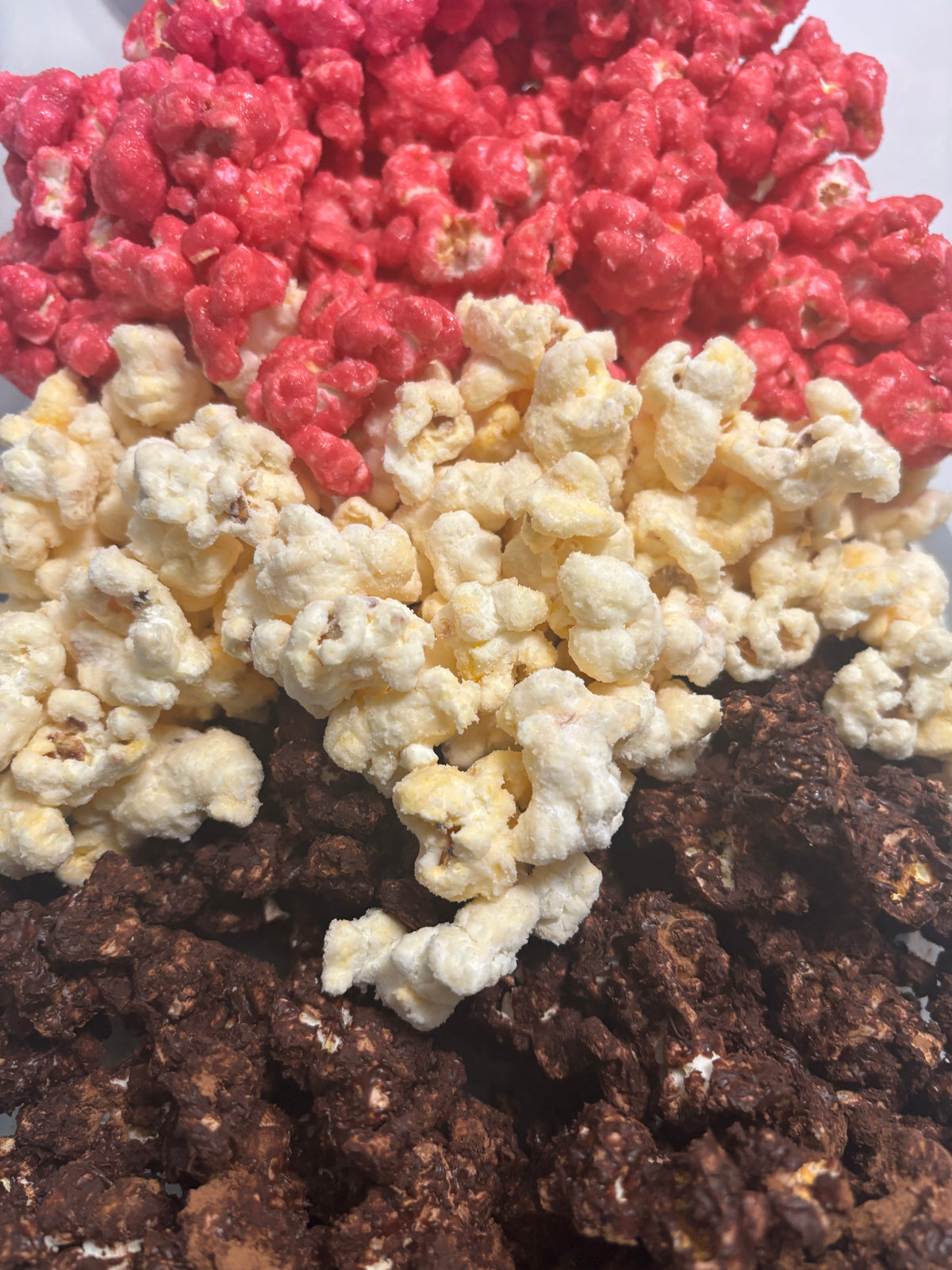 Neapolitan Velvets Popcorn Mix