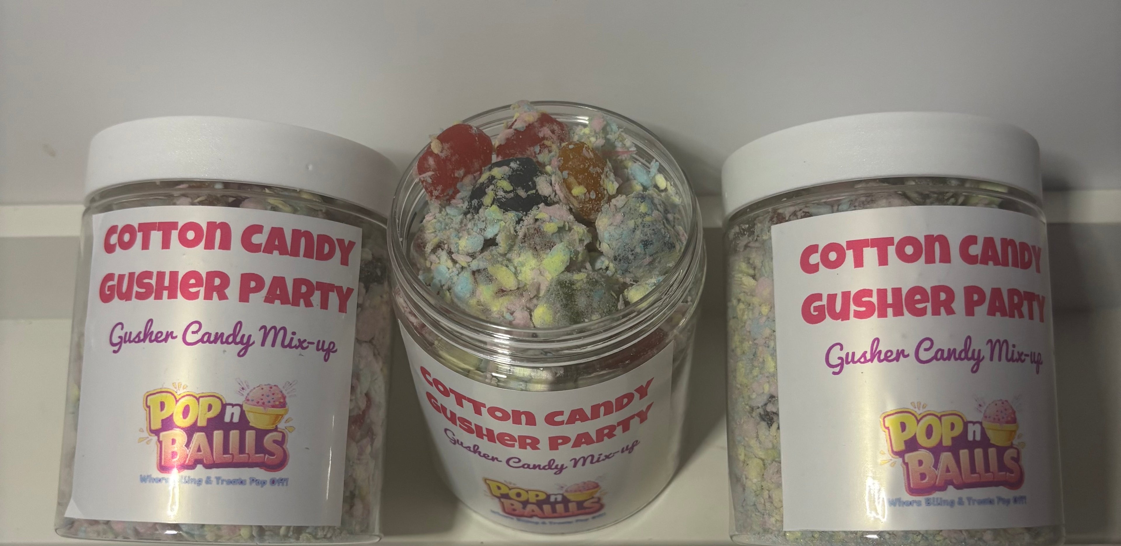 Cotton Candy Coated Gusher Party Sour Jar