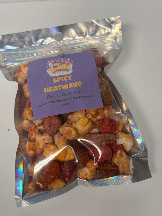 Spicy Heatwave Pop n' Sour Candy | Gourmet Gummy Candy & Popcorn Mix