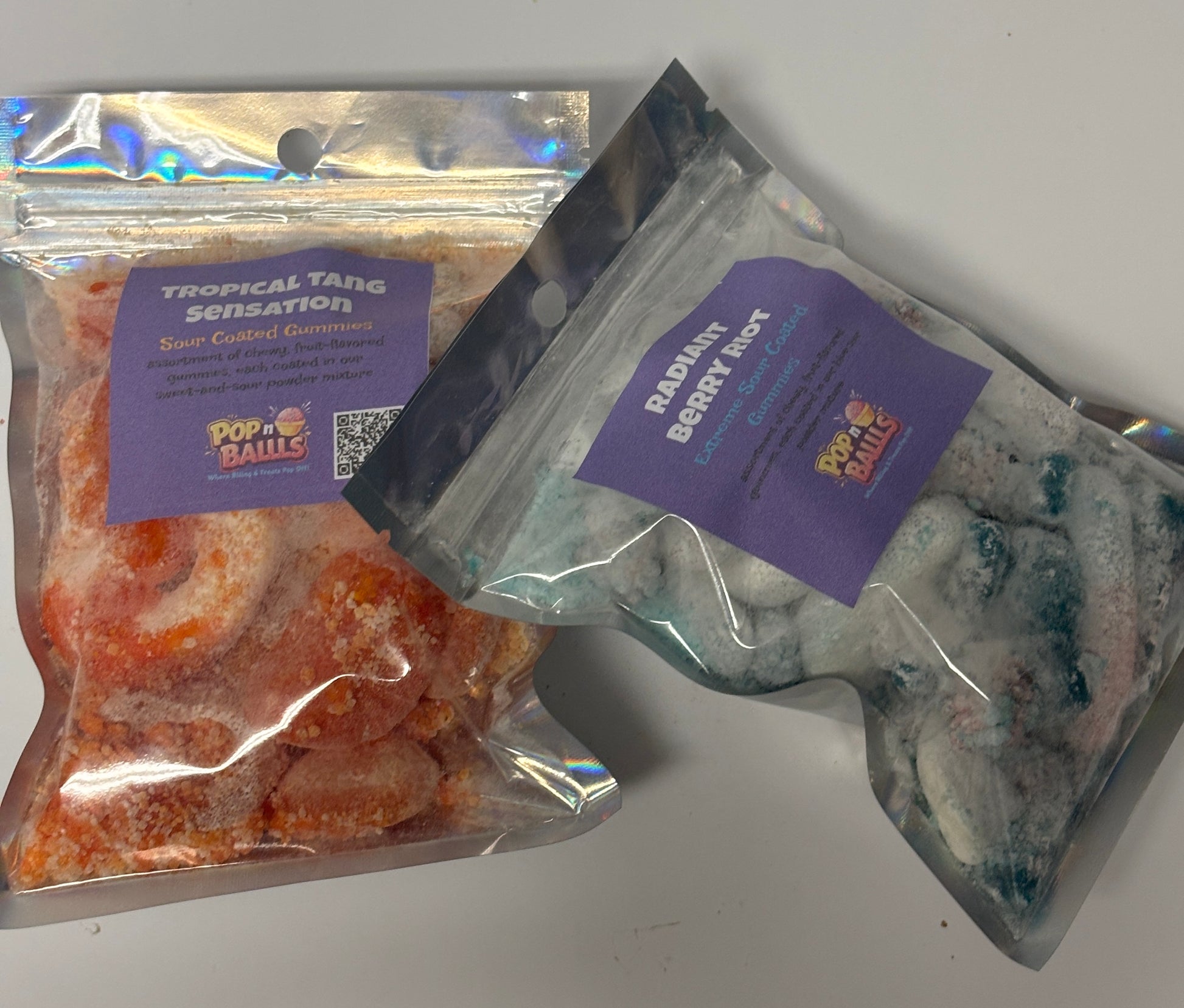 Gourmet Sour Gummy Candy Bag Edition Pucker Packs| Tropical Berry Blast Pucker Pack 