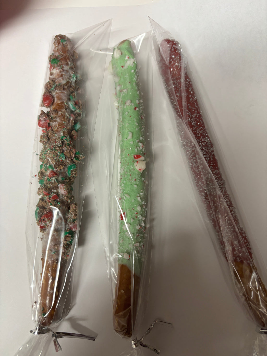 Holiday Decadent Dipped Pretzel Rods|Chocolate Crunch Trio Pretzels LIMITED EDITION