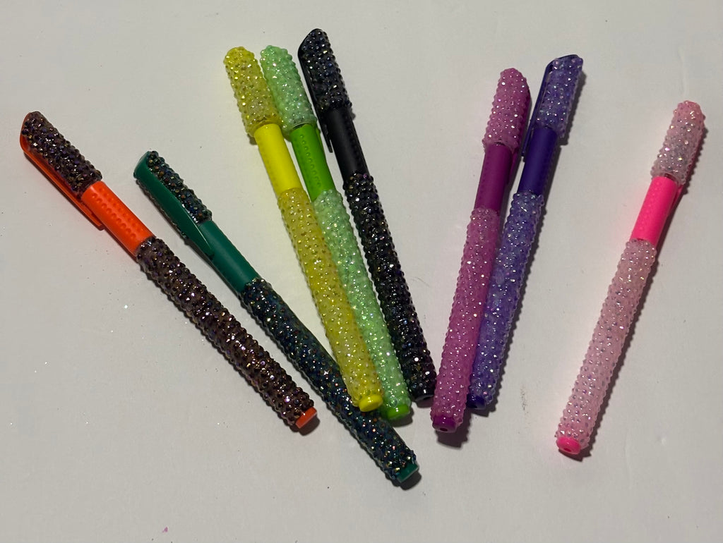 Dazzling Bling Gel Pens w/bling cap